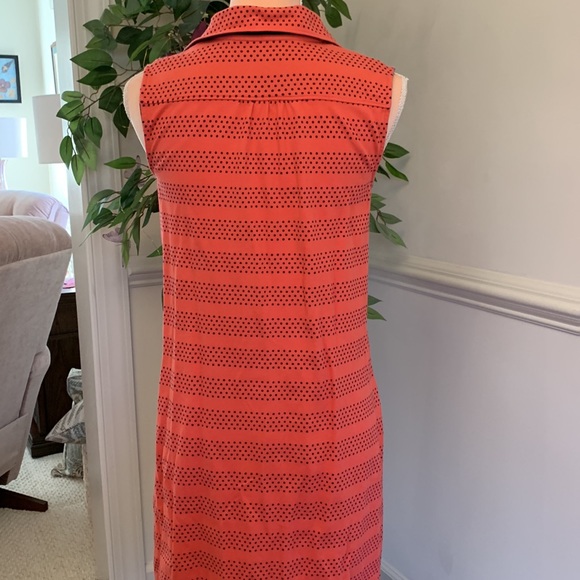 💛Land’s End peach polo dress with navy dots size small 6-8💛 - Picture 5 of 8